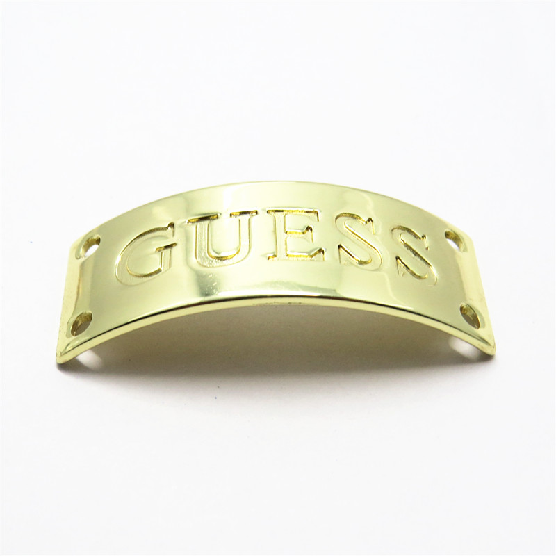 48*17MM Zinc Alloy Gold Custom Metal Logo Plate For Shoes