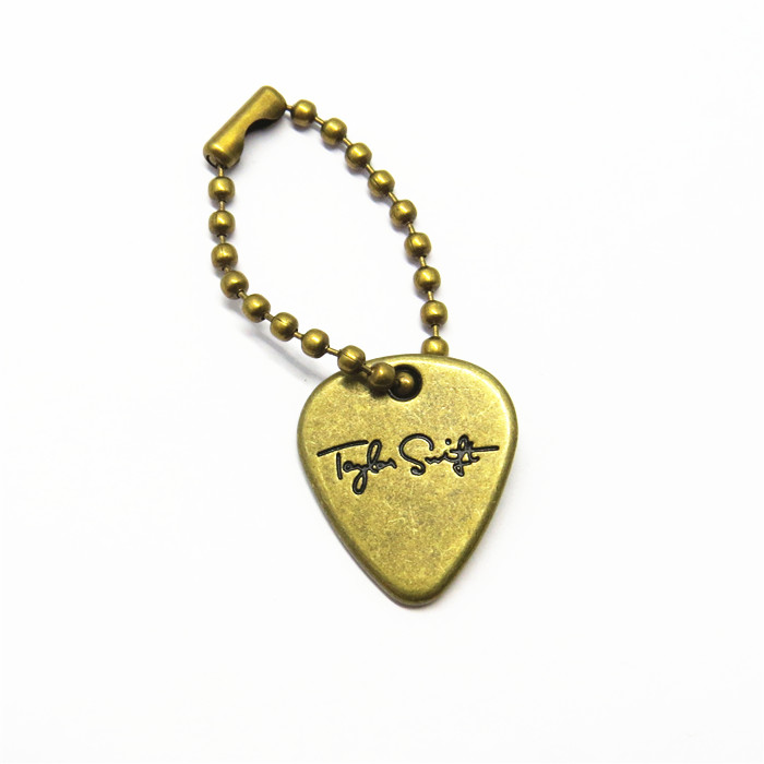 21*19MM Heart Shape Brass Custom Metal Logo Plate For Keychains