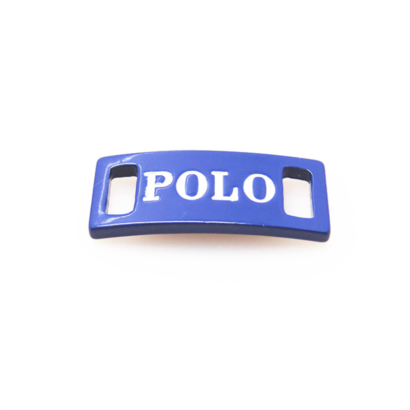 25*7MM Blue Zinc Alloy Custom Metal Logo Plate Charms For Shoes Accressories