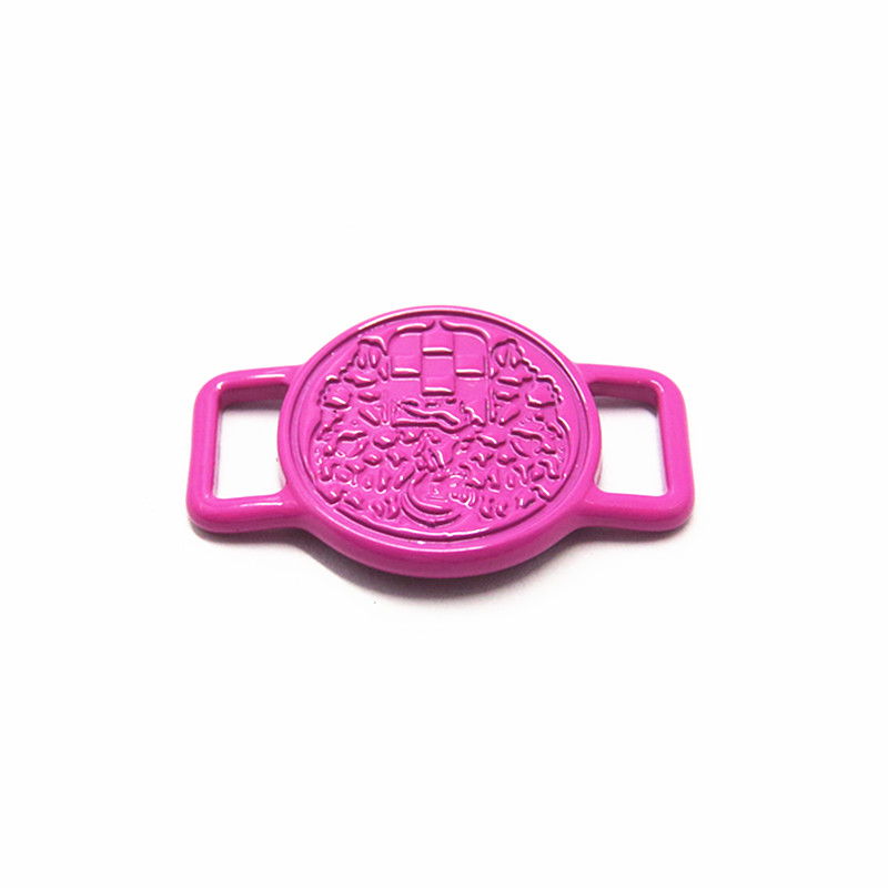 26*7MM Pink Zinc Alloy  Custom Metal Logo Plate For Bags