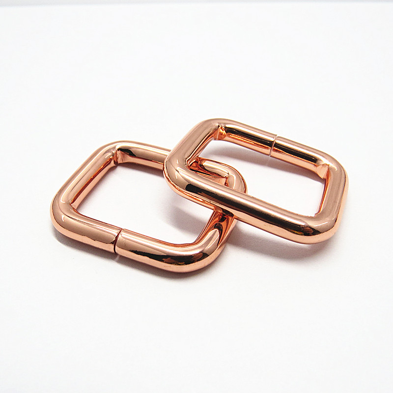 Metal Iron Rose Gold Square Ring Bag Accessories