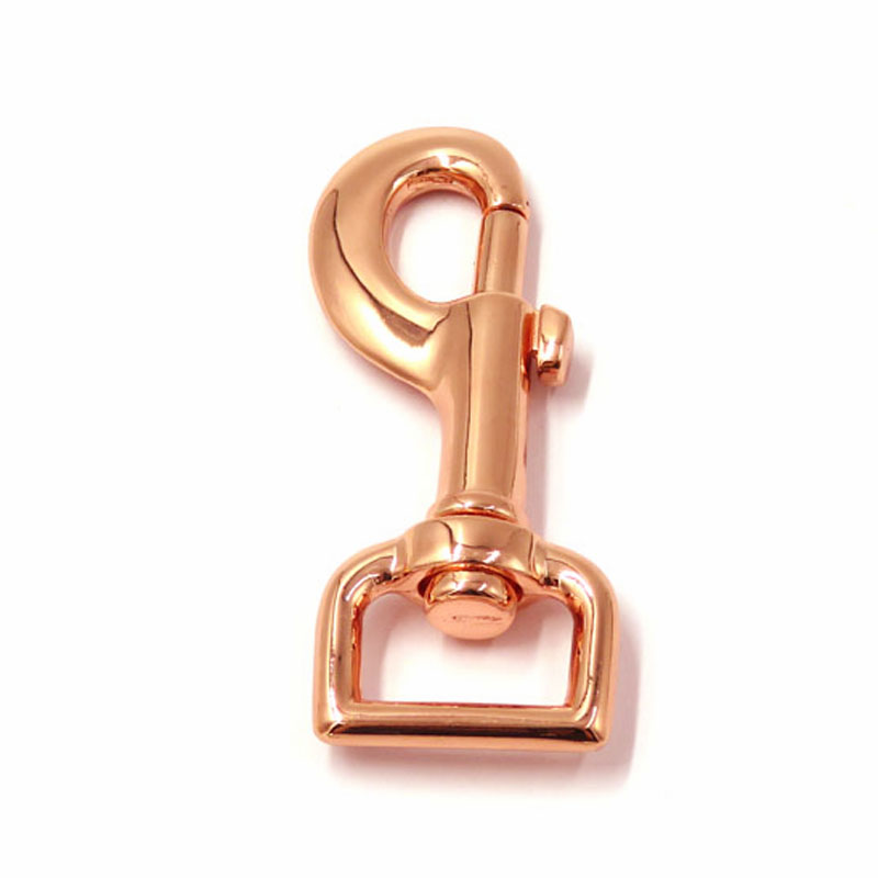 20MM Heavy Duty Rose Gold 25mm Leash Snap Hook Metal Dog Clip Buckle for Dog Collars