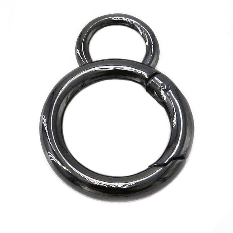 High Quality Shiny Finish 8 Eight Shape Round Snap Hook Gate Hook Spring Ring with Small Half Ring