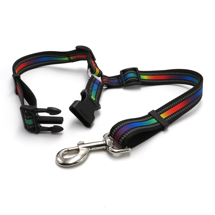 Nylon Soft Padded Dog Collar Custom Reflective Strap Pet Collars and Leashes Set
