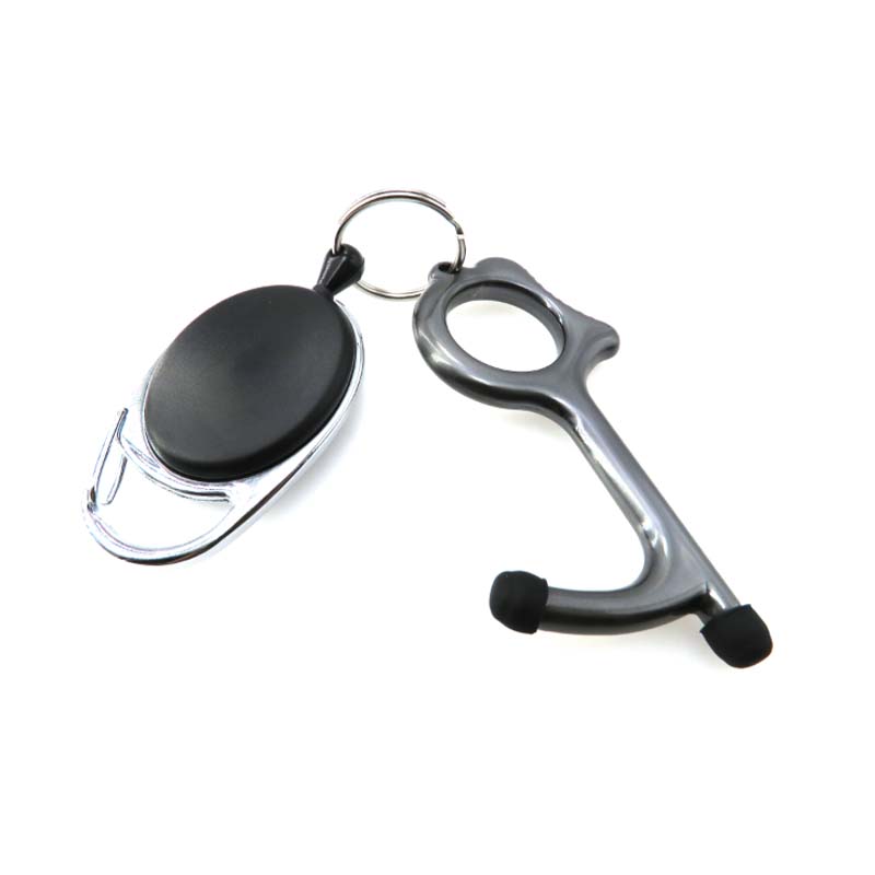 Factory Price Touchless Keychain Hygiene Clean Hand Stylus Zinc Alloy Non Touch Tool Keychain
