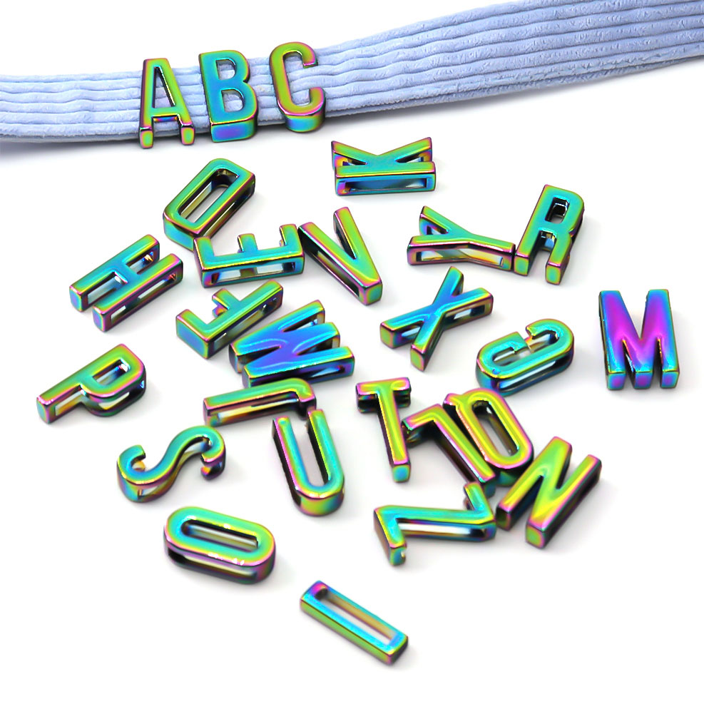 26pcs/set A-Z Alphabet Initial Letter Slider Strap Metal Letter Slide Charms For Jewelry Accessories