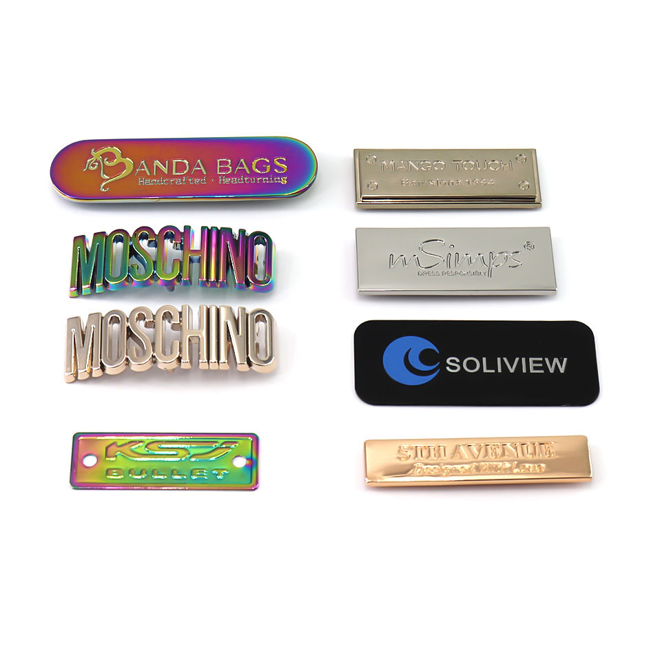 Handbag Hardware Metal Letters Bag Logo ,Logo Design Metal Letter Tag,Custom Letter Metal Logo Labels