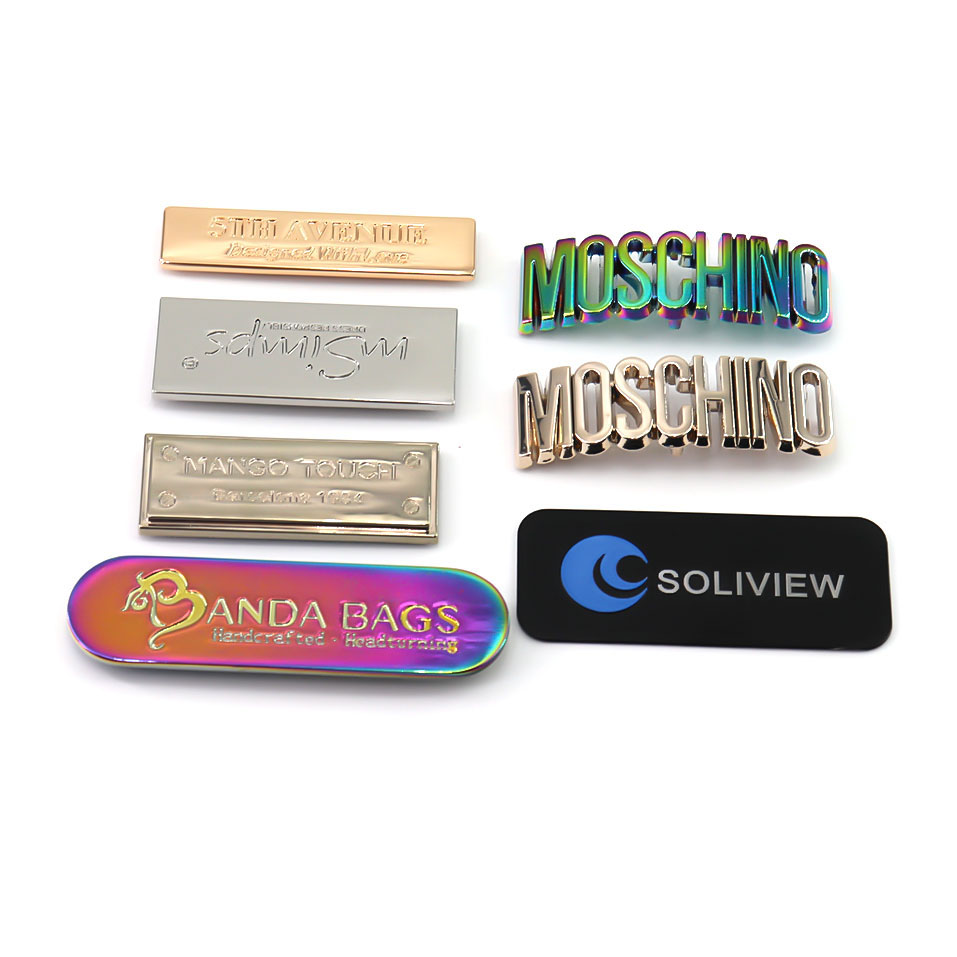 Handbag Hardware Accessories Luxury Letter Metal Logo Label Metal Plate Custom Metal Letters Logo For Bag