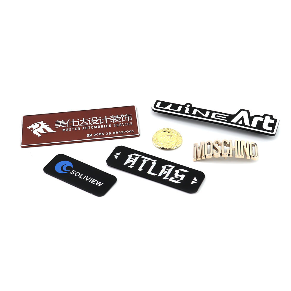 Gold Custom Brand Plate Leather Metal Logo Tags Clothing Small Metal Letters for Bags