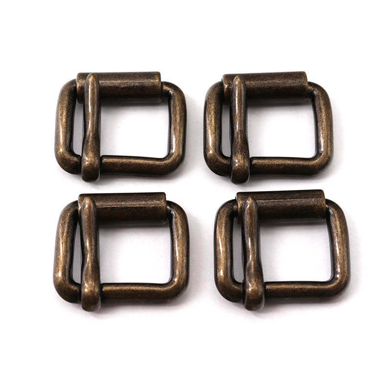 Metal Rectangle Single Prong Pin Shoe Center Buckle 50PCS Bronze Tone