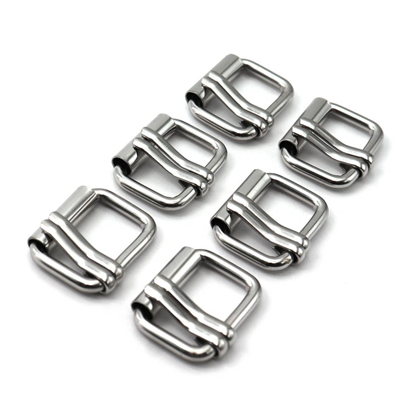 Metal Roller Pin Buckle Adjust Belt Dog Collar Chain Rectangle Ring for Leather Handbag Backpack Shoe Strap DIY Accessories